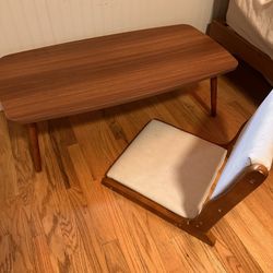 Folding Seat & Walnut Table
