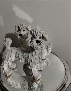 MID CENTURY ITALIAN PORCELAIN/ CERAMIC SPAGHETTI POODLE 10"×9" ×4"