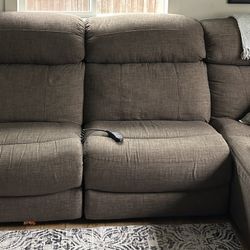 Sectional Couch Recliner Brown/grey