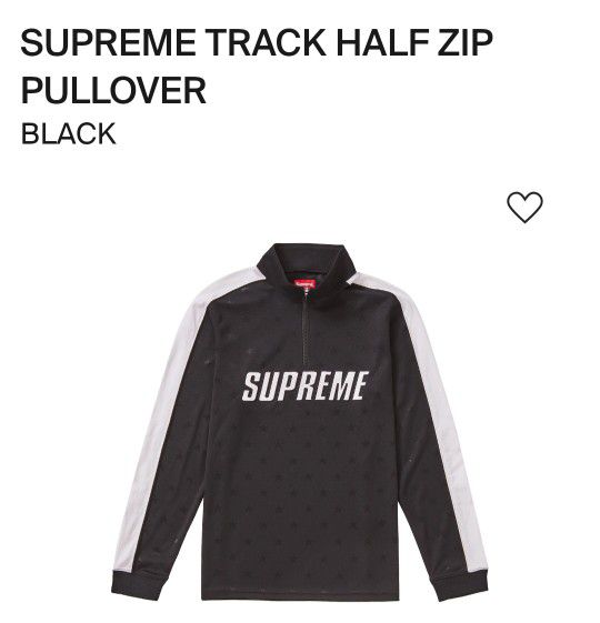 Supreme Track Half Zip Pullover Medium Black