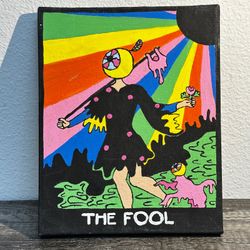 Original Hand Painted “The Fool” Psychedelic Canvas Art