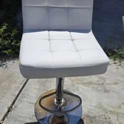 White Leather Bar Stool