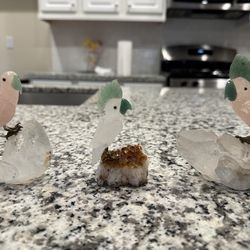 Quartz Bird Sculptures