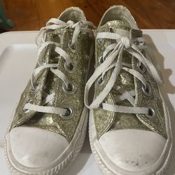 Sparkly Gold Converse Kids Size 1