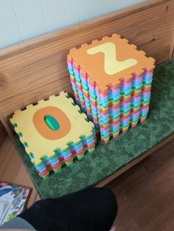 Multicolored Baby Playmat, Letters And Numbers Pattern 36pc