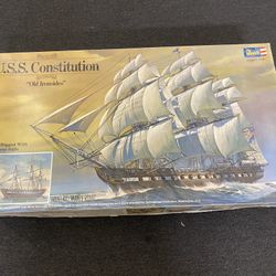 Revell USS Constitution Old Ironside Ship 1:96 Scale 1976 Plastic Model Kit H398