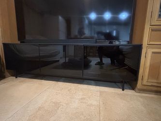 Modern Black High-Gloss TV Console / Media Cabinet