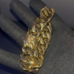 18K Gold Plated Cuban Bracelet 20MM  8-inch