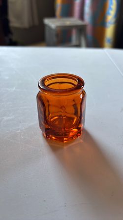 Vintage amber toothpick holder