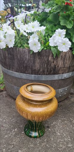 Beautiful Green and Brown Planter/ Vase