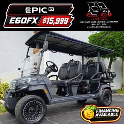 2026 EPIC e60FX Street Ready Golf Cart Lithium Battery