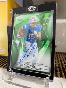 Ladd McConkey Topps Chrome Black Auto 59/99