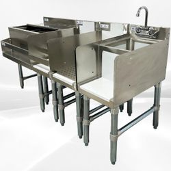 NSF 60 ins Stainless S Combination Cocktail Station FS24121212