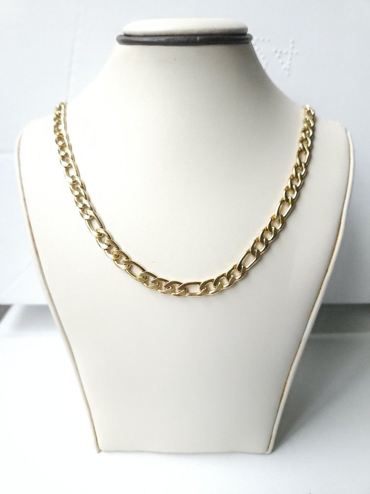 5MM Gold Stainless Steel Figaro Chain