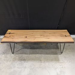 Live Edge Wood Slab Coffee Table with Hairpin Legs