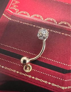 For Wedding 10K Solid Gold Piercing CUBIC ZIRCONIUM STONES