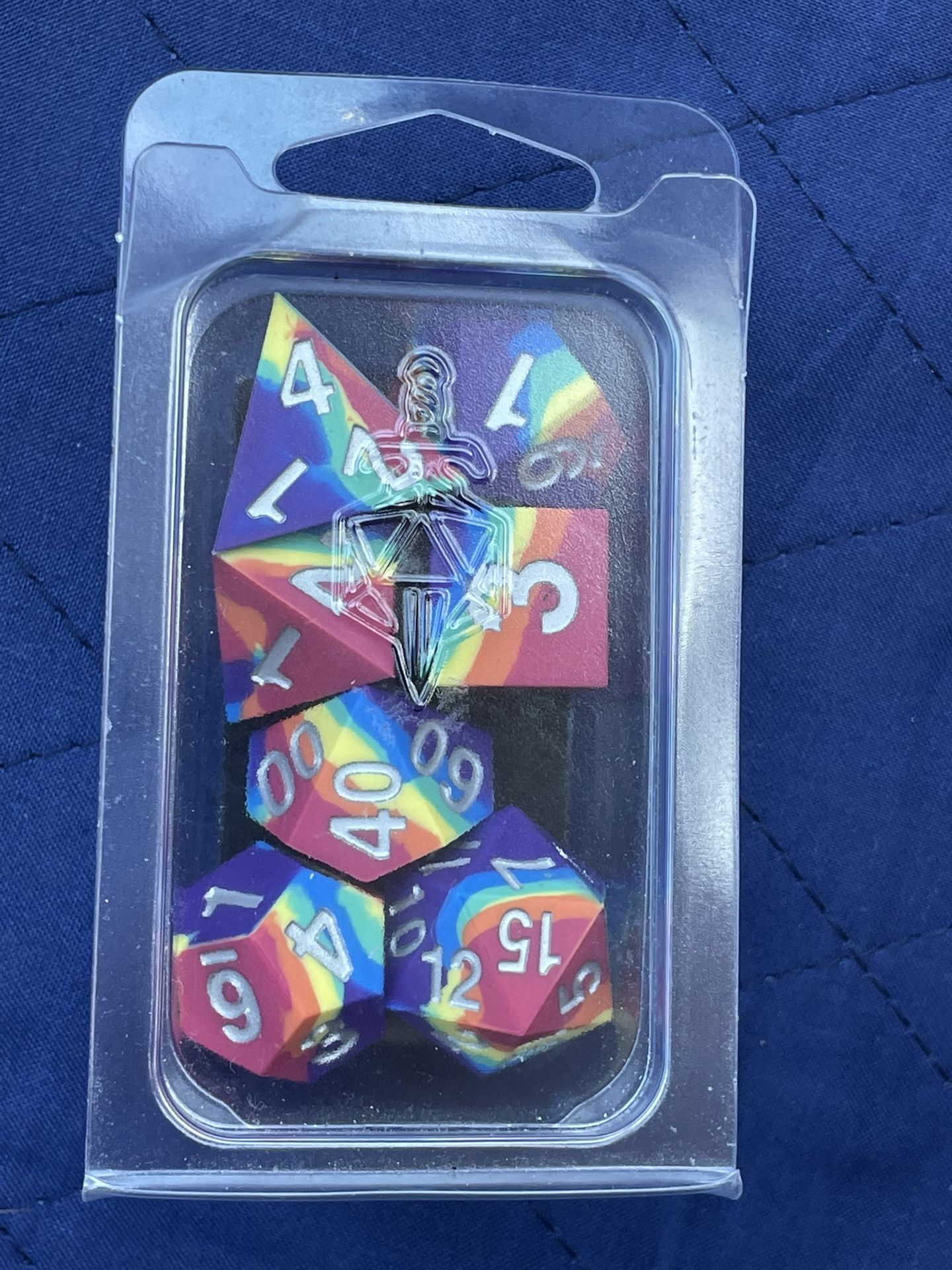 FanRoll metallic dice game Rainbow NWT