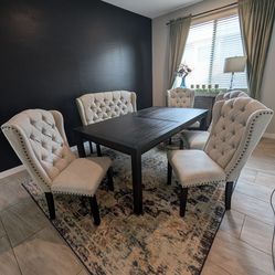 Complete Ashley Furniture Set: Dining Table, 6 Chairs + 3 Bar Stools