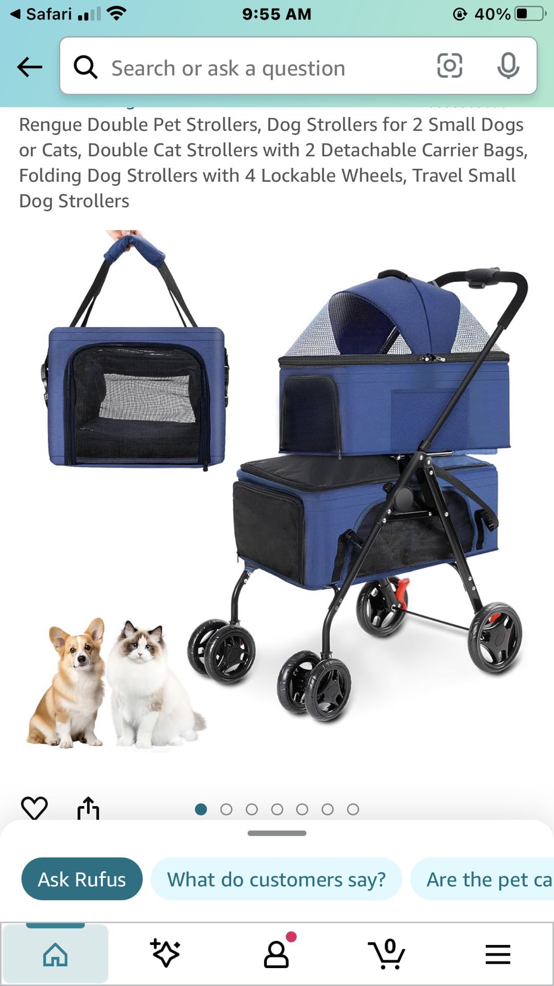 ** Price Cut.!!**RenGueHome Double Pet Stroller .. NEW
