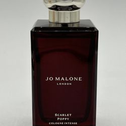 Jo Malone London Scarlet Poppy Cologne Intense 3.4 Fl. oz. 100 Ml. About 95% Full Authentic.
