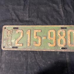 Antique license plate 1923