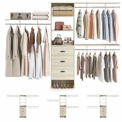 120 Inches Closet System, 10FT Walk In Closet Organizer with 3 Shelving Towers