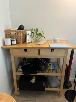 Kitchen table butcher block table