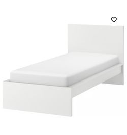 Ikea malm white twin bed frame with slats and headboard