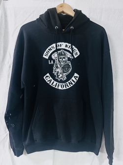 Sons Of Anarchy LA Men's Black and White Hoodie - Large