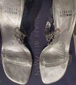 Stuart Weitzman clear Sandal with rhinestones 