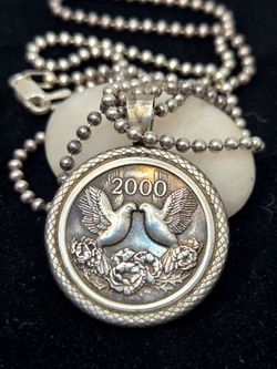 Year 2000 Mellienal Peace Medallion Necklace