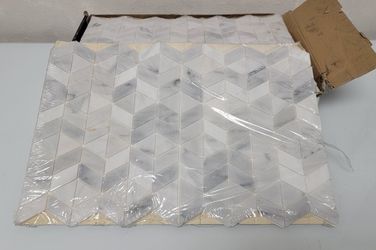 Frost White Herringbone  Mosaic  Tile 