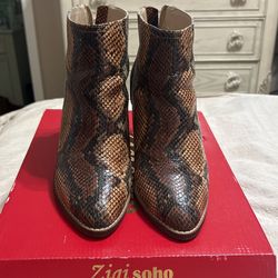 Brown Snake Print Bootie 