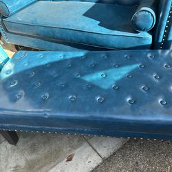 Turquoise settee and matching bench