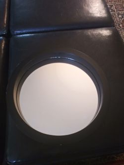 Black Circle round glass mirror 13x13