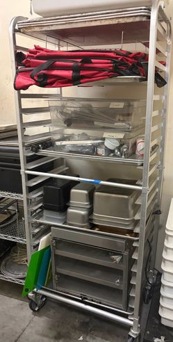 Lightweight Aluminum Rolling bread rack (20 slots)