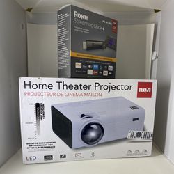 RCA Home theater projector and Roku streaming stick combo