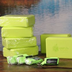 20 Yoga blocks Bundle + BONUS stretching Straps