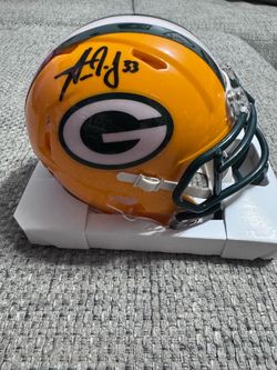 Aaron Jones Signed Autograph Green Bay Packers Yellow Speed Mini Helmet- JSA Coa