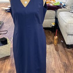 Lafayette 148 Royal Blue Sleeveless Sheath Wool Blend Dress Career Office Size 6 *All Clothing Buy 1 Get 1 For $1*