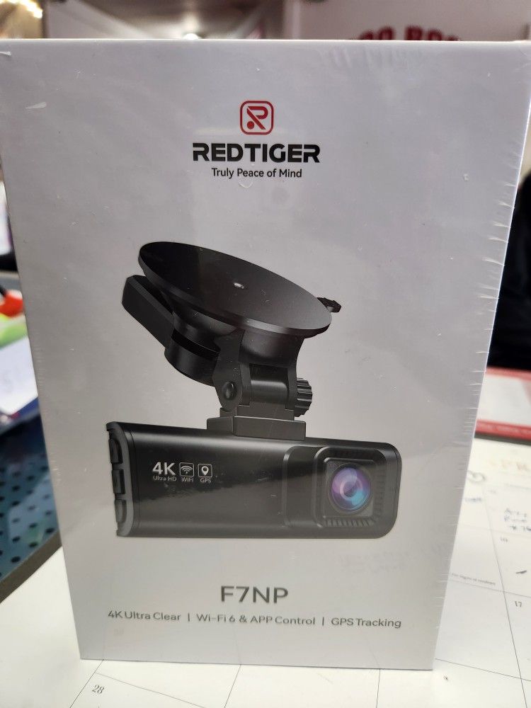Red tiger F7np Dash Cam Front & Rear View. 4K