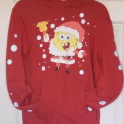 NWT Jr.s Nickelodeon Christmas SpongeBob Sweatshirt Hoodie
