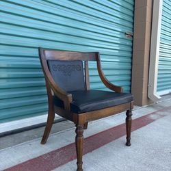 MCM Vintage Leather Library French Consulat Armchair •FREE DELIVERY •