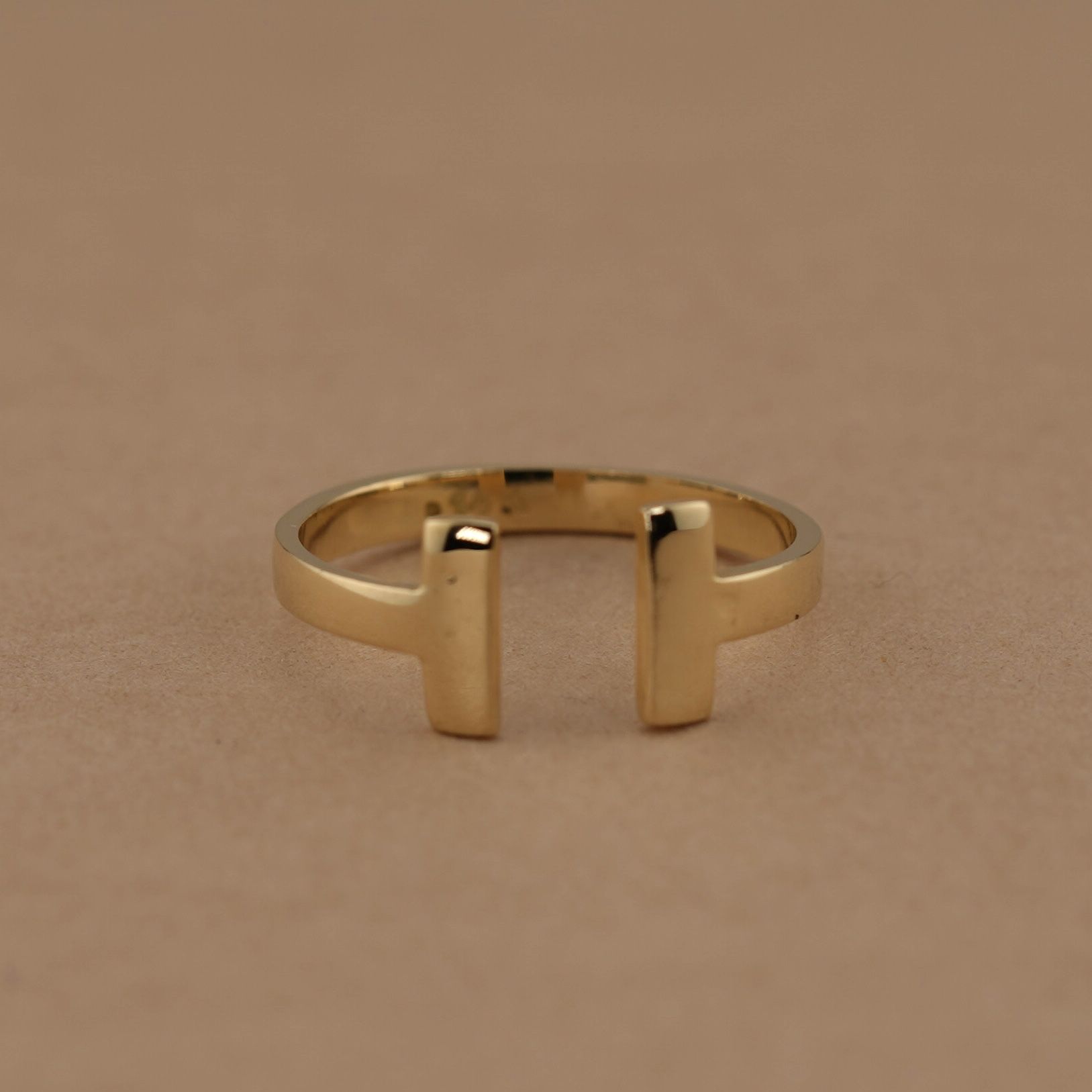 14k Solid Gold T Style Ring | Birthday Gift | Gold Ring |