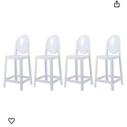 Kitchen Chairs Island Counter Heigh Dining Chairs Ghost Chairs Grey Set Of 4 
