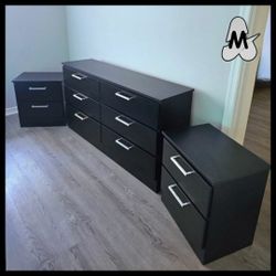 NEW DOUBLE DRESSER WITH TWO NIGHT STANDS 😊 ASSEMBLED