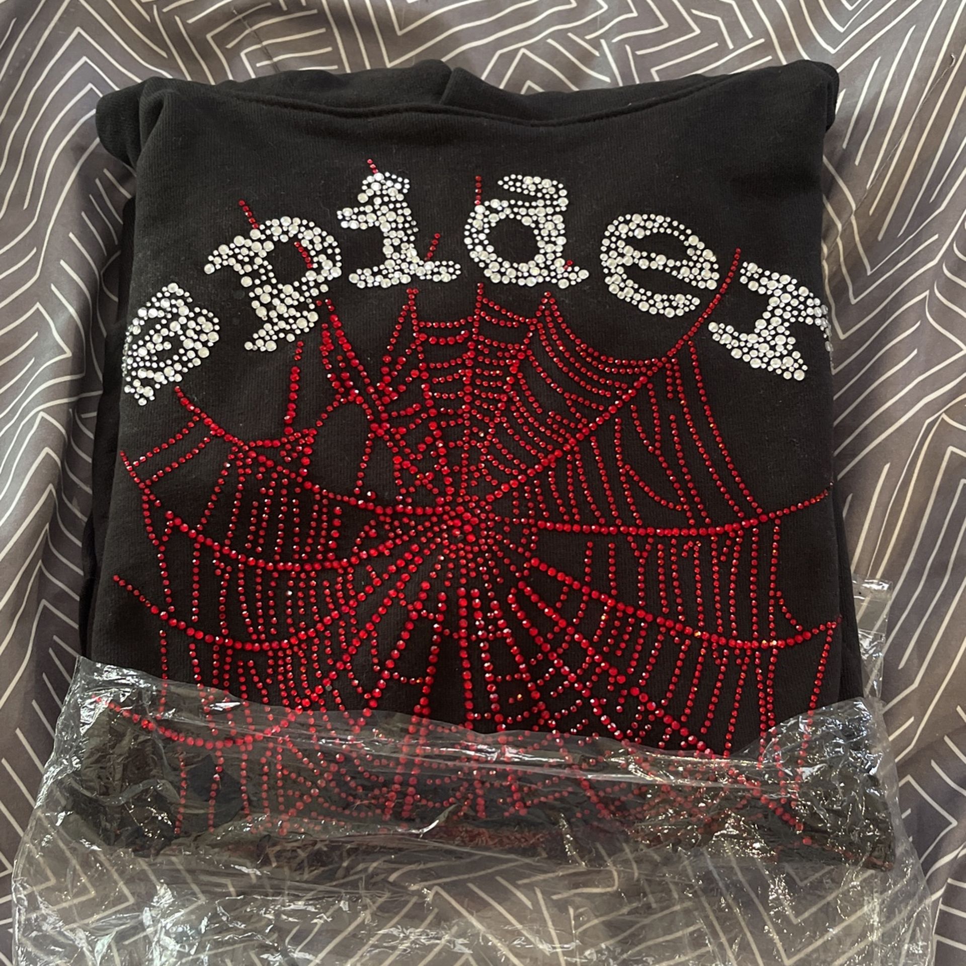 Sp5der Rhinestone Hoodie