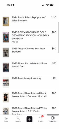 Sports Cards/Jerseys For Sale Or Trade