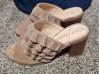 Sole Society Leather Block Heels