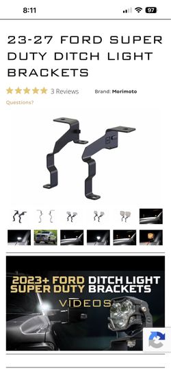 Ford Super Duty 23+ A-pillar light pod brackets Only